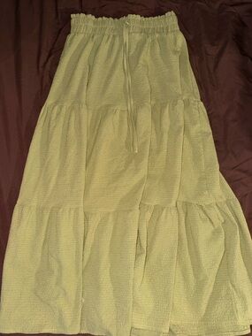 Light Green Tiered Maxi Skirt - Women's